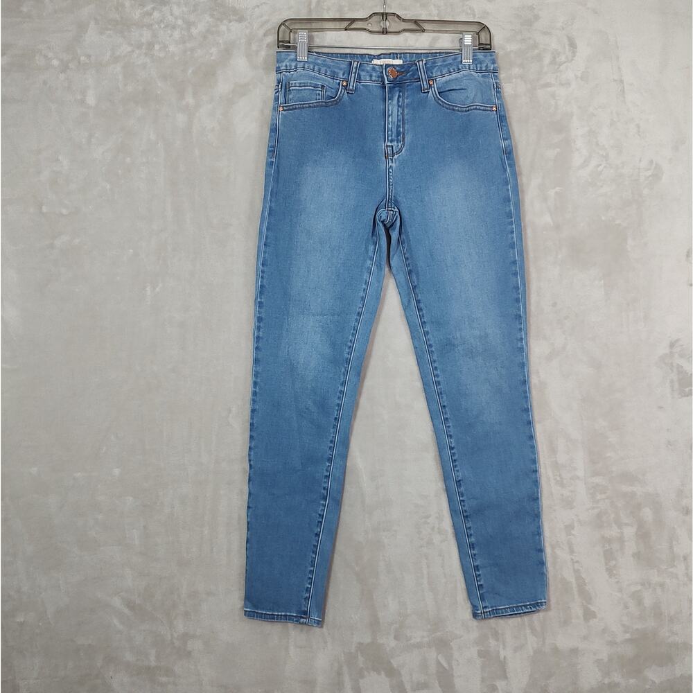 Women's Size 2 Forever 21 Skinny Jeans 5 Pocket Design Blue Stretchy Mid Rise